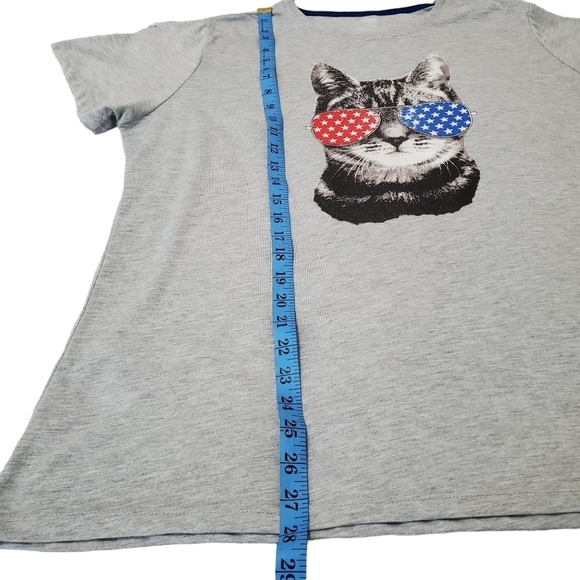 Ways to celebrate! 4th Of July T Shirt Cat American flag 2X - Picture 7 of 10